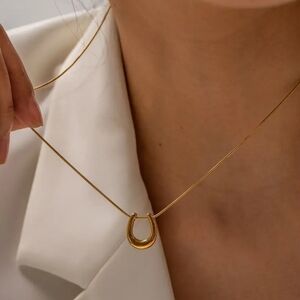 Modern Gold Horseshoe Necklace
